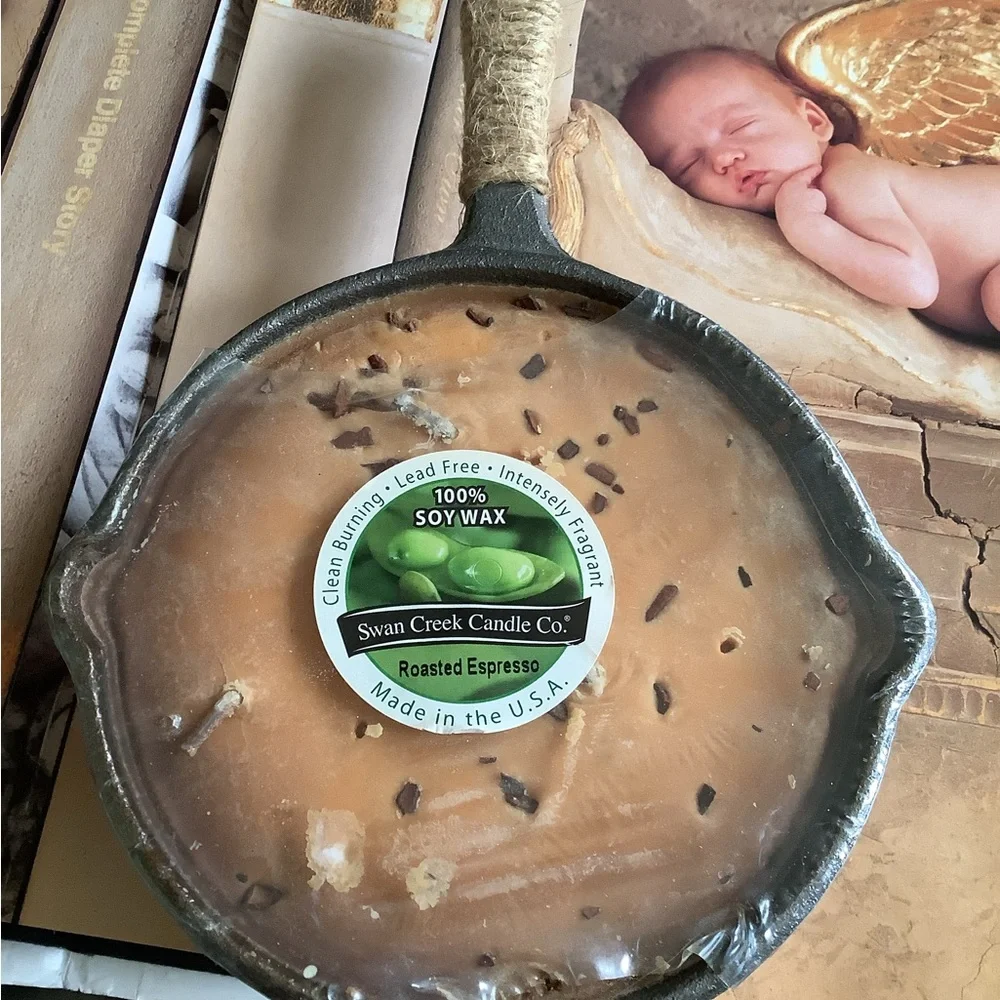 New swan creek candle company soy wax in cast iron skillet 18 hr burn